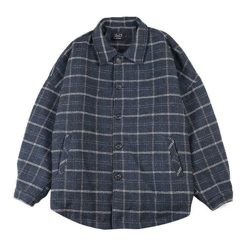 Men's plaid woolen coat