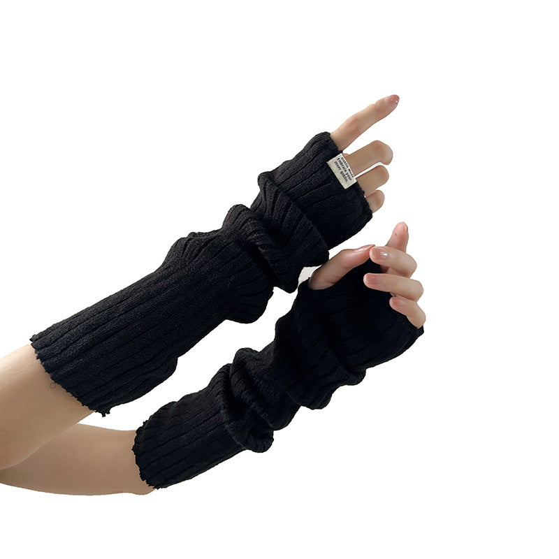 Knitted Pile Style Gloves Sleeve Finger Leakage