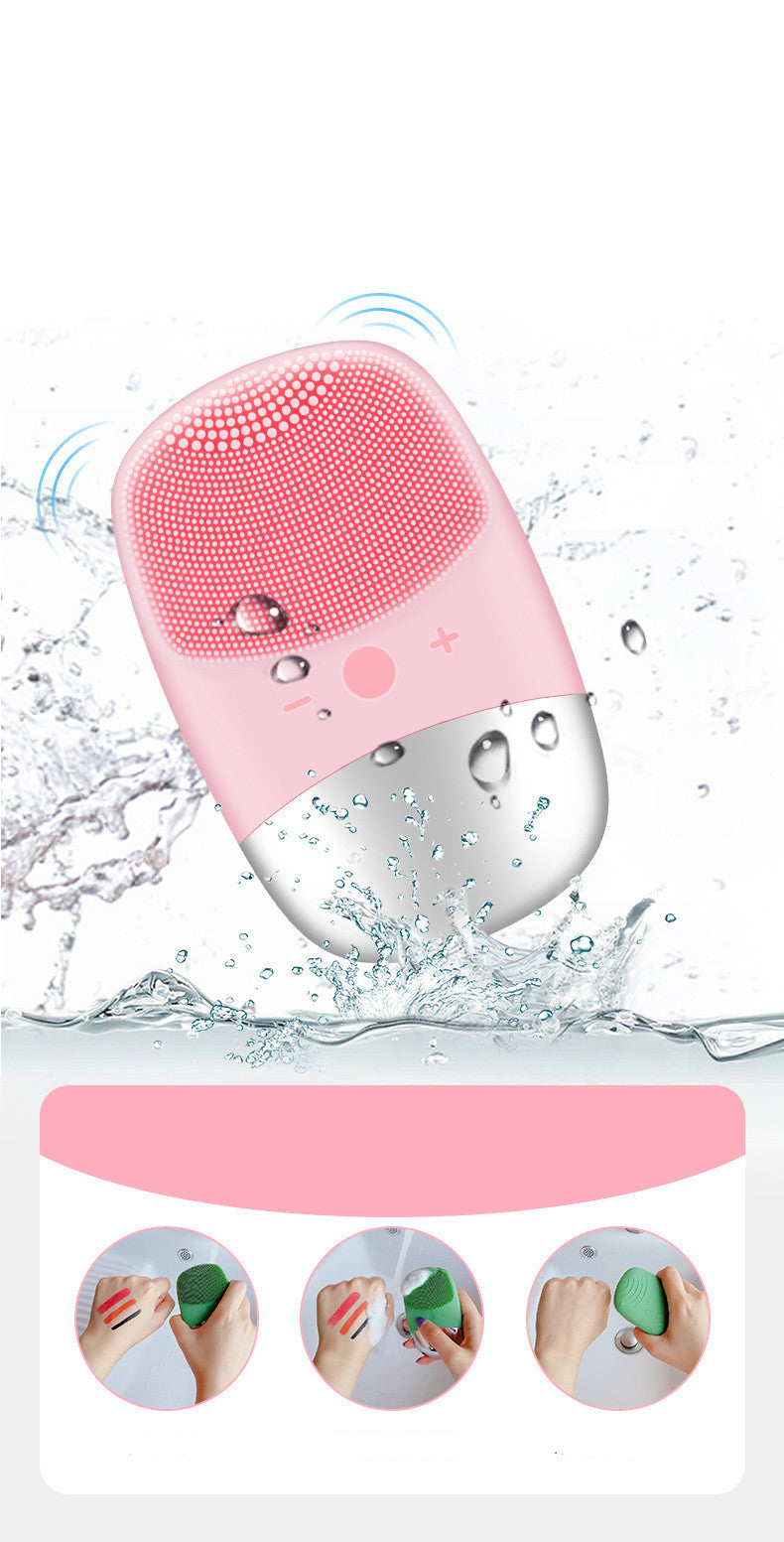 Mini Silicone Electric Face Cleansing Brush Electric Facial Cleanser Sonic Facial Cleansing Brush Skin Massager Skin Care Tools