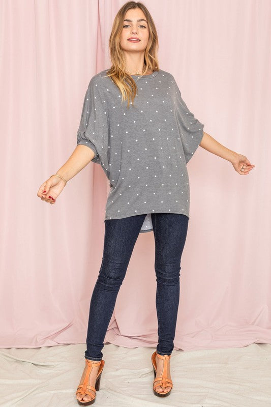 Plus Polka Dot Dolman Tunic