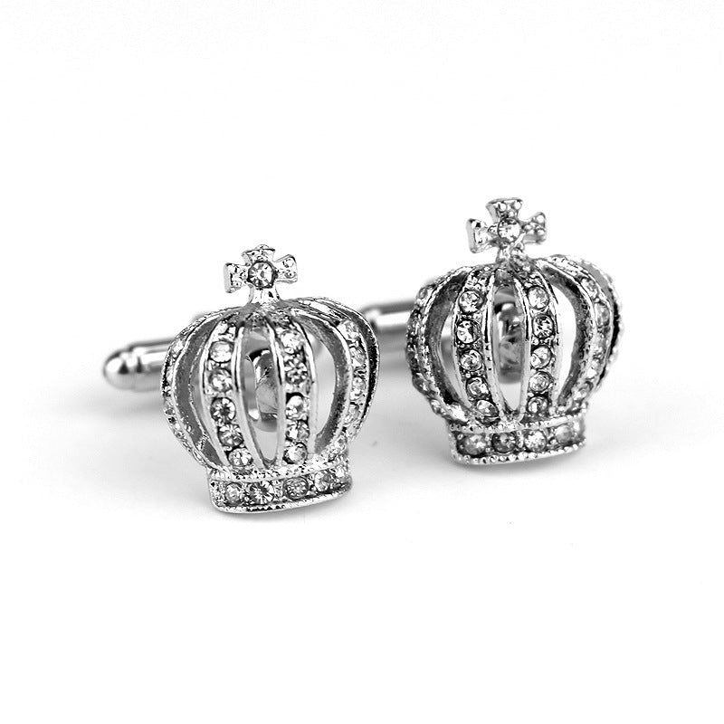 Classic Diamond Crown Shape Cufflinks French Cufflinks Cufflinks