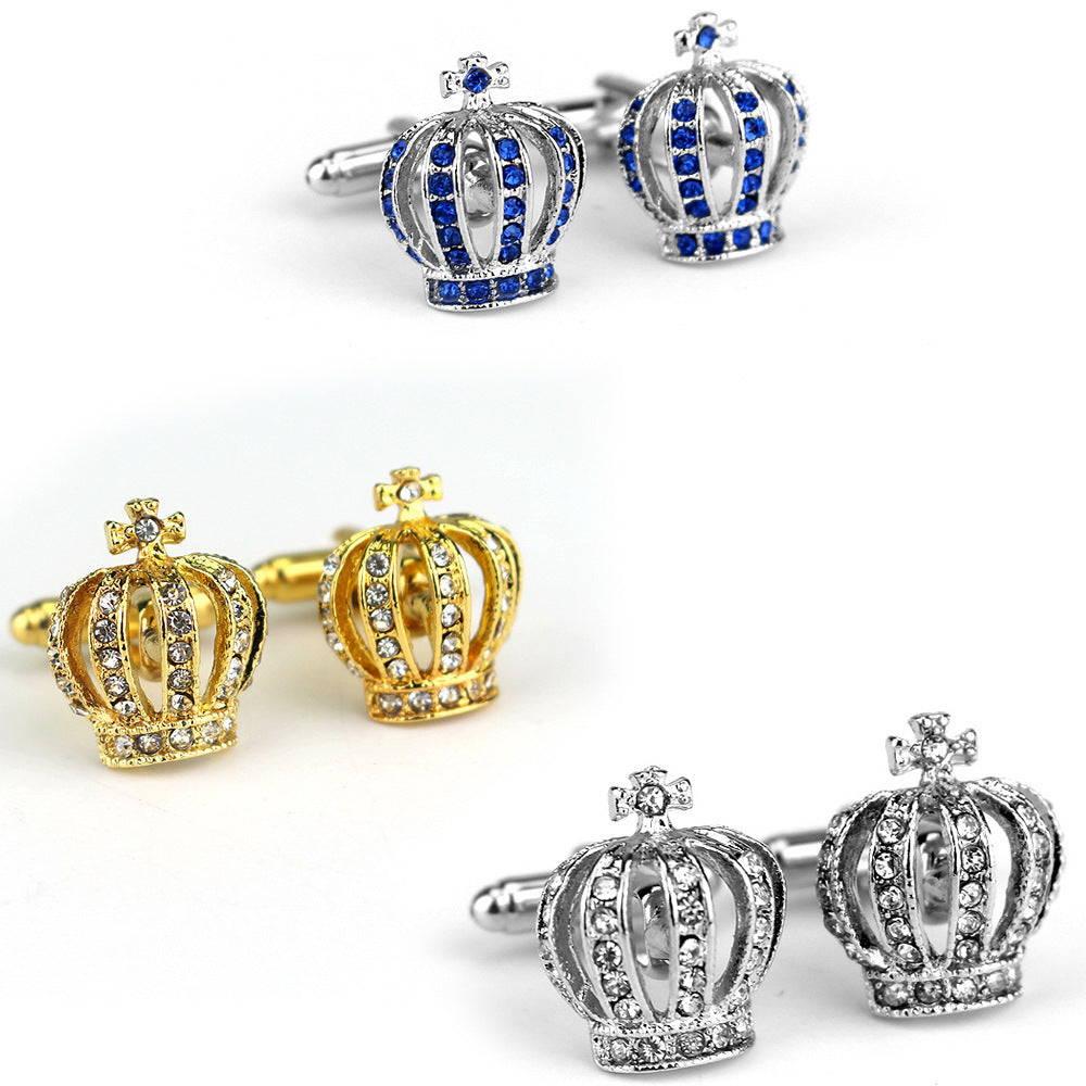 Classic Diamond Crown Shape Cufflinks French Cufflinks Cufflinks