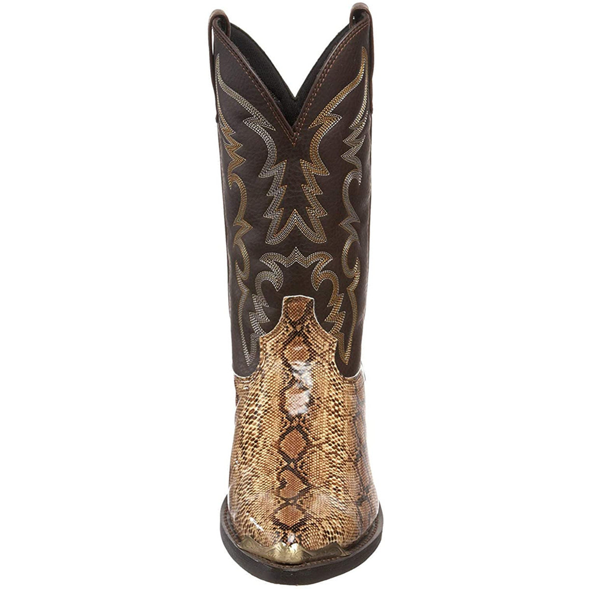 High-Heeled Iron Head Western Cowboy Boots Printed Snake Print