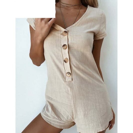 Short-Sleeved Shorts Ladies Jumpsuit