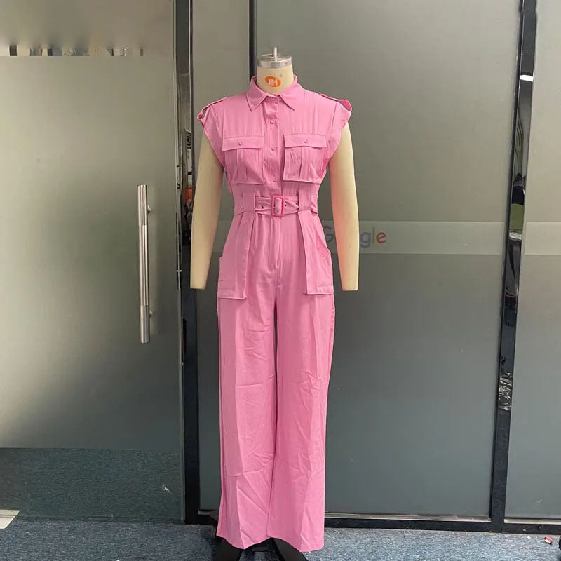 Off-shoulder Collar Waist Jumpsuit For Women