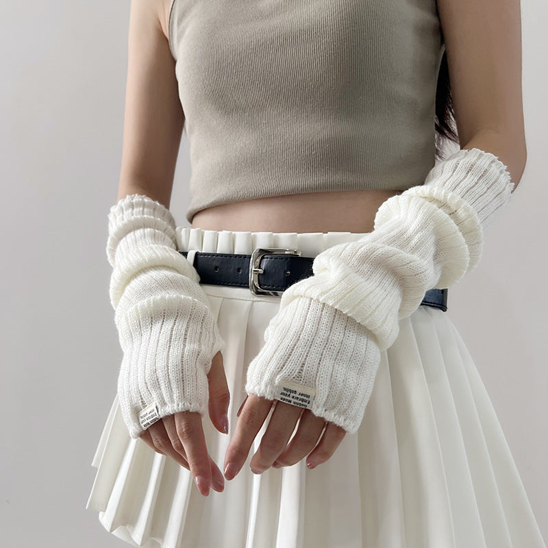 Knitted Pile Style Gloves Sleeve Finger Leakage