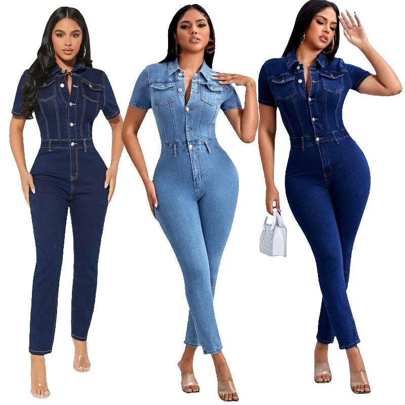 Skinny Denim Jumpsuit Women's Jeans