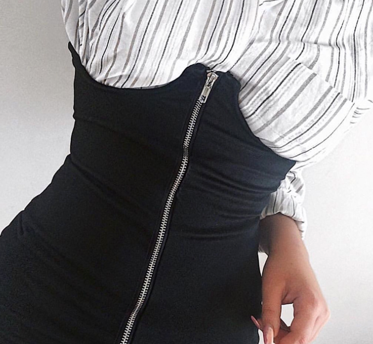 Zippered Bust Sexy Skirt