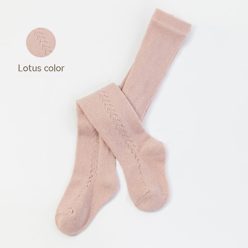 Thin Cotton Hollow Out Wheat Mesh Leggings Baby All-match Pantyhose