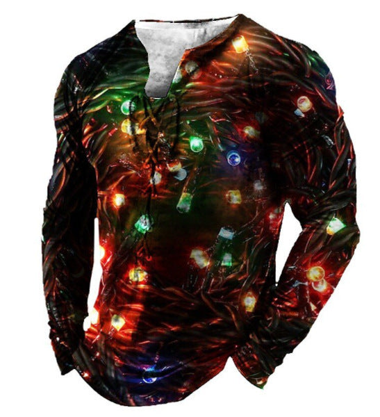 Sports Long Sleeve Men's Clothing Print Top