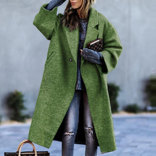 Long Sleeved Large Woolen Overcoat