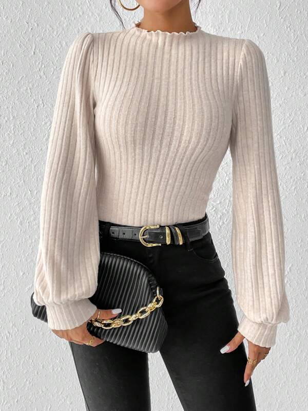 Long-sleeved Knitted Jumpsuit Top