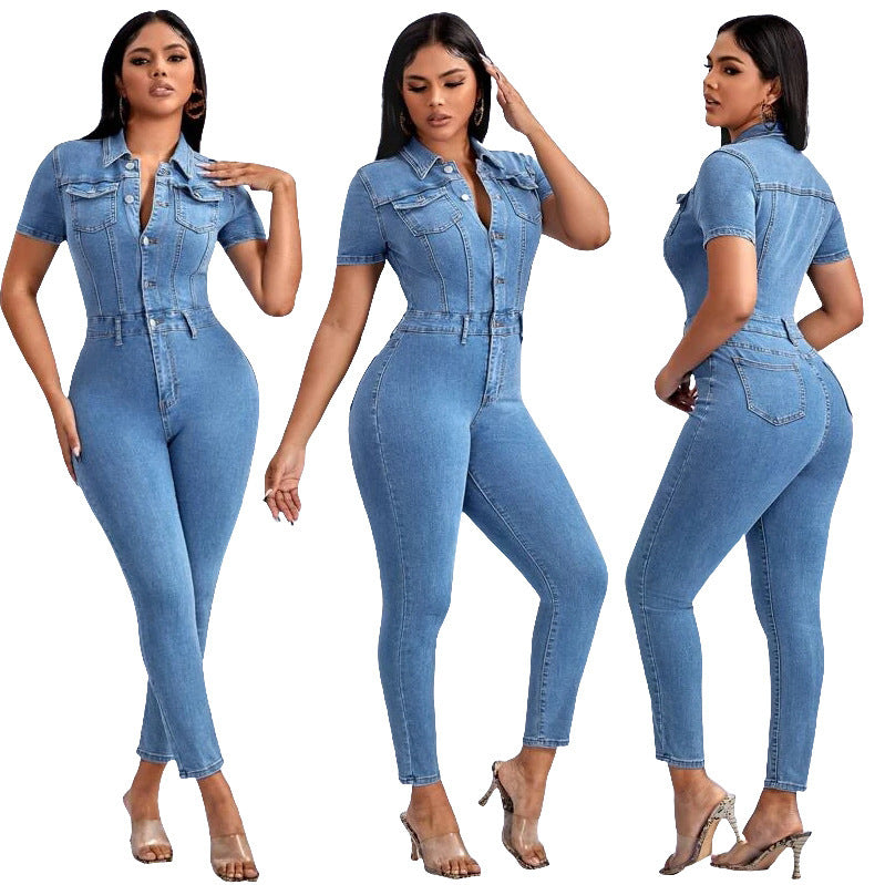 Skinny Denim Jumpsuit Women's Jeans