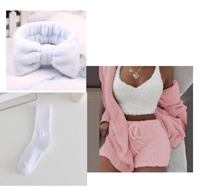 3 Pieces Of Fashionable Ladies Plush Home Clothes