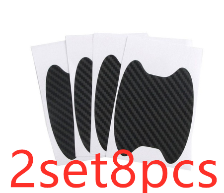 4pcs Set Of Door Stickers Carbon Fiber Scratch-resistant Car Handle Stickers