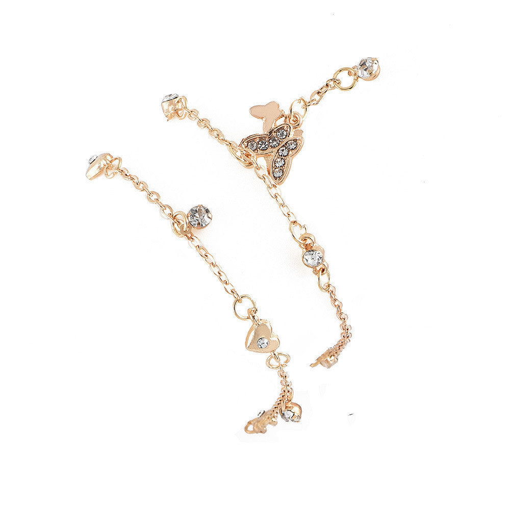 Butterfly Love Multilayer Anklet