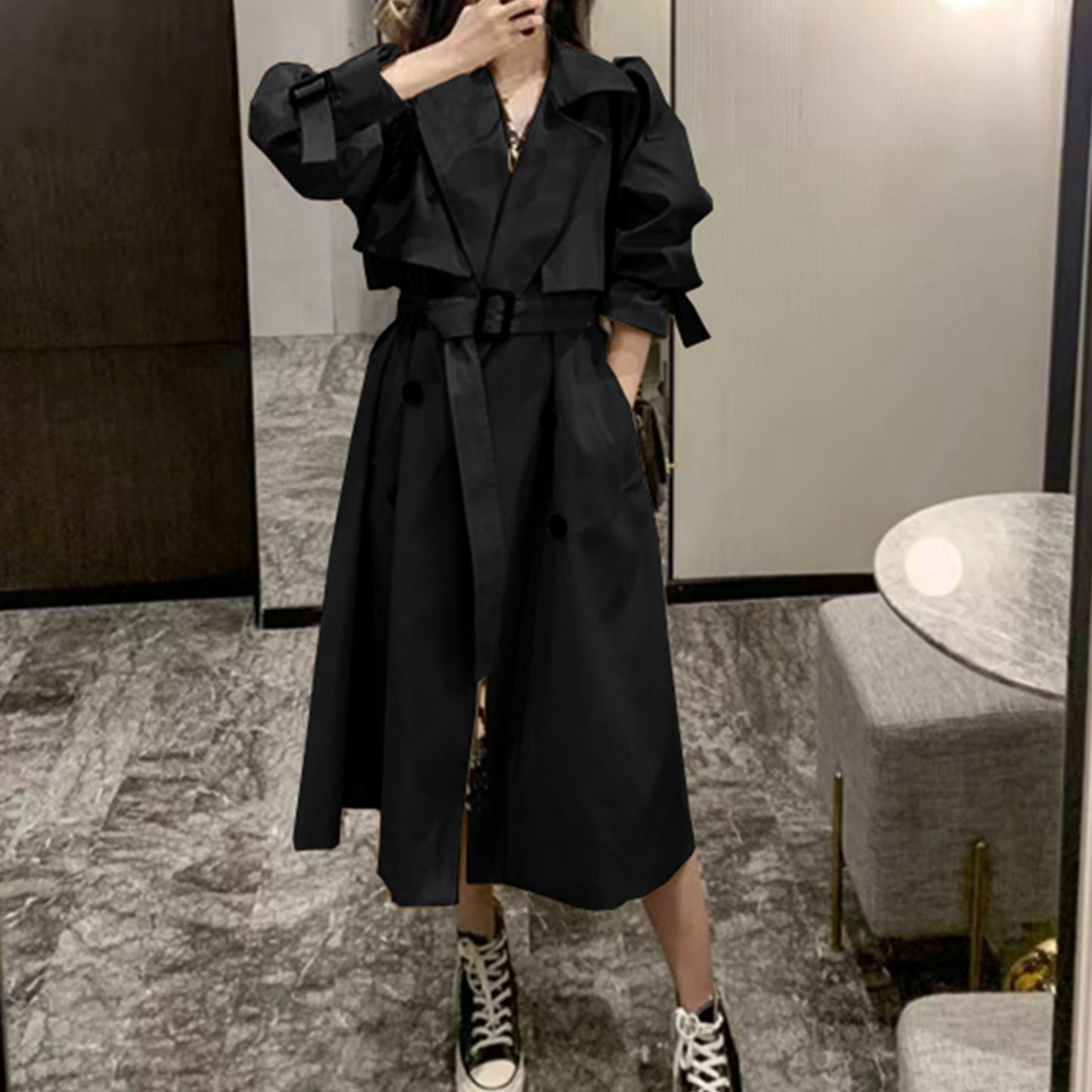 Trench Coat Elegant Oversize Trench Coat