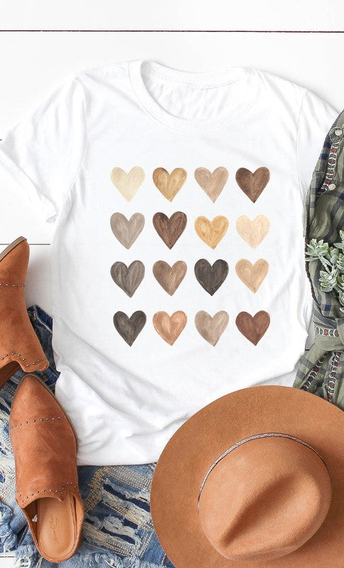 Neutral Heart Grid Graphic Tee PLUS