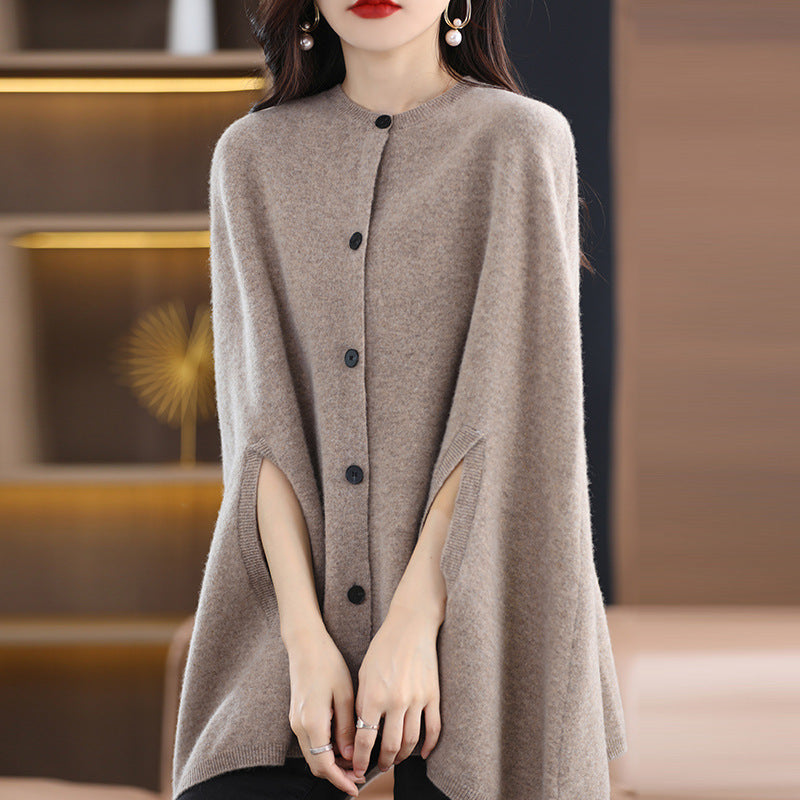 Temperament Wild Sleeveless Wool Knitted Shawl