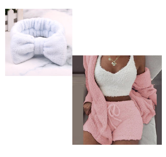 3 Pieces Of Fashionable Ladies Plush Home Clothes