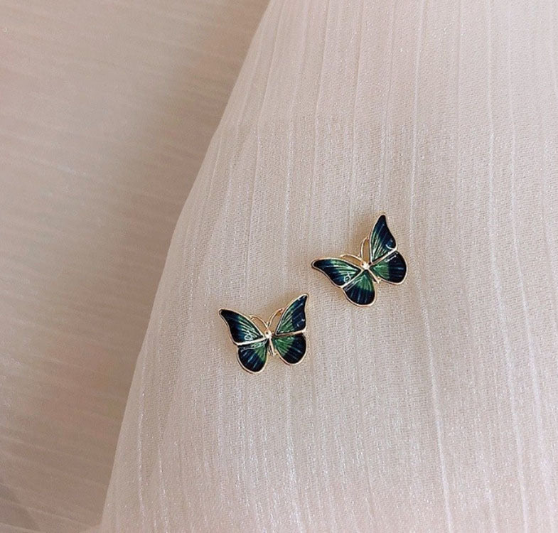 Green Butterfly Earrings