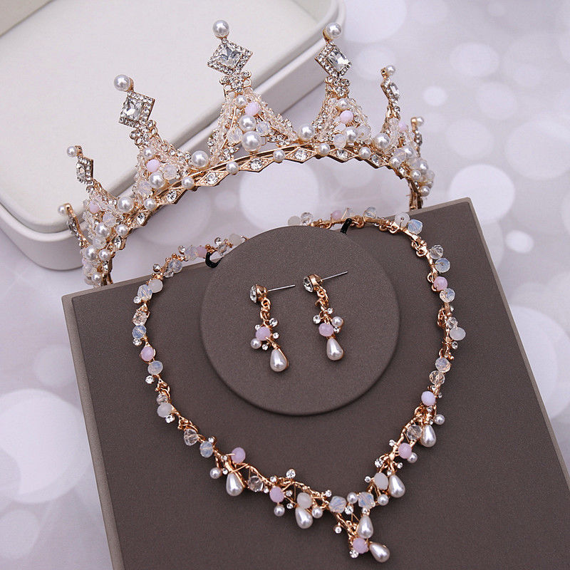 Women's Fashion Simple Wedding Crown Wedding Dress Hair Accessories Set