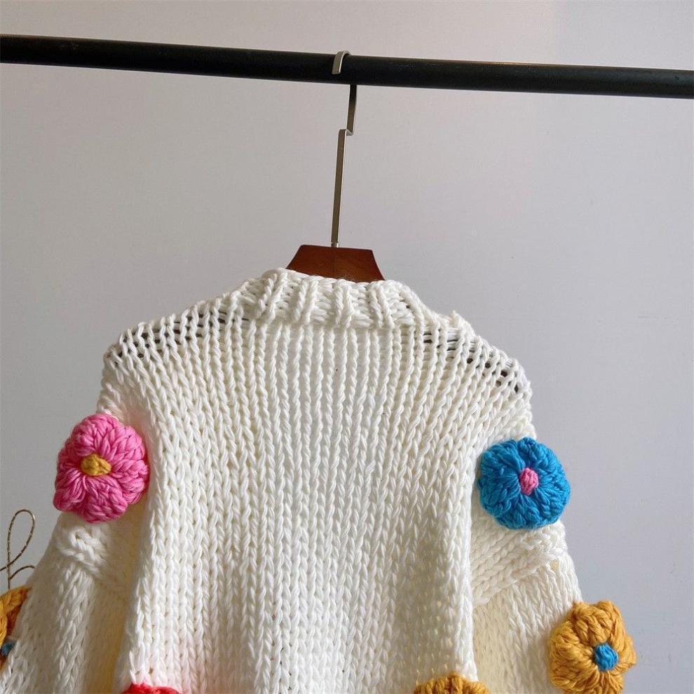 Women's Three-dimensional Flower Sweater Cardigan