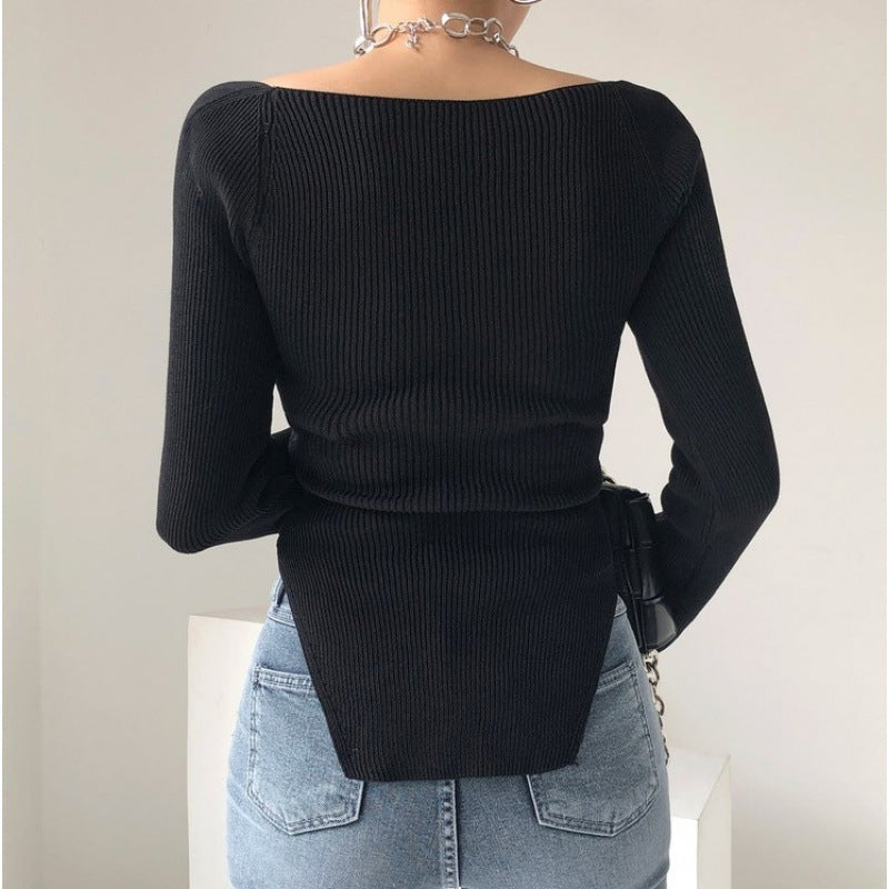 Irregular Design Sweater Thin Sweater