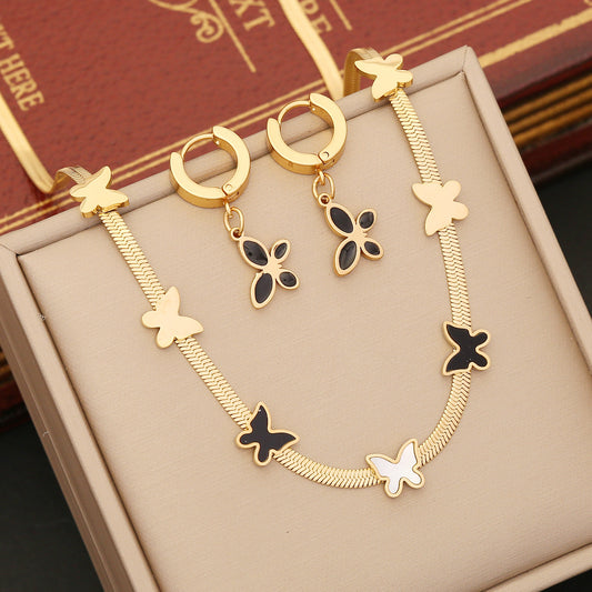 Butterfly Ornament Stainless Steel Jewelry Clavicle Chain