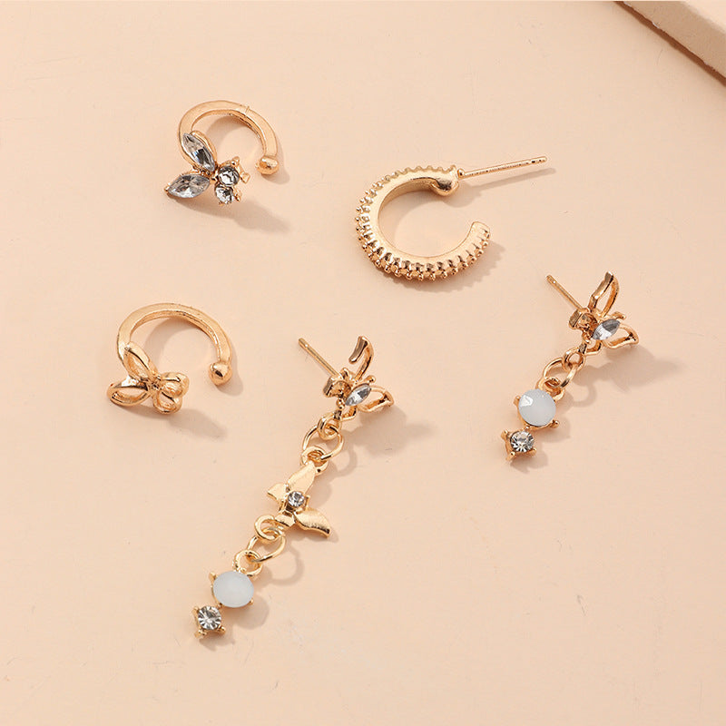 Alloy Butterfly Earring Set