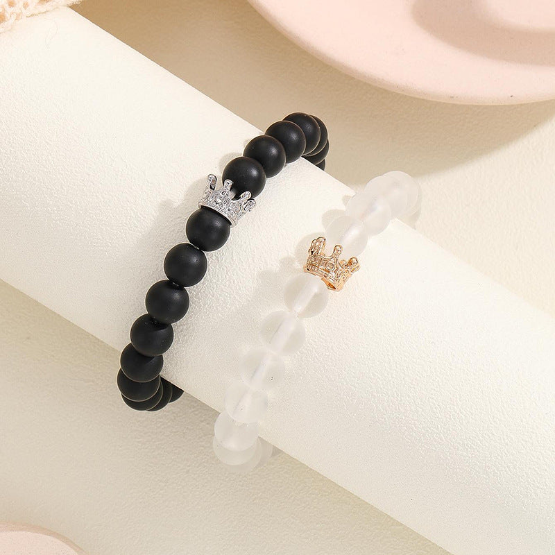 Fashion Jewelry Couple Crown Luminous Heart Luminous Bracelet