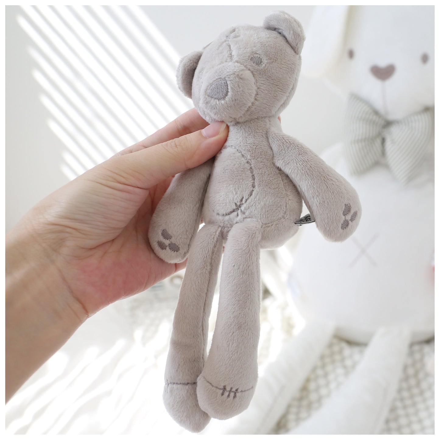 Baby Stroller Toy Bunny Bear Soft Plush Doll Rattle