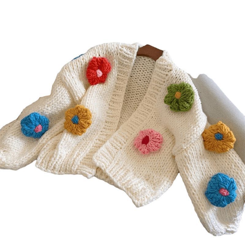 Women's Three-dimensional Flower Sweater Cardigan