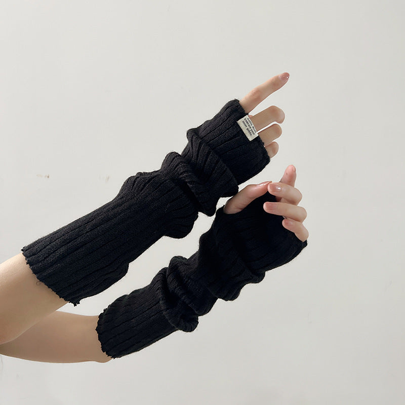 Knitted Pile Style Gloves Sleeve Finger Leakage