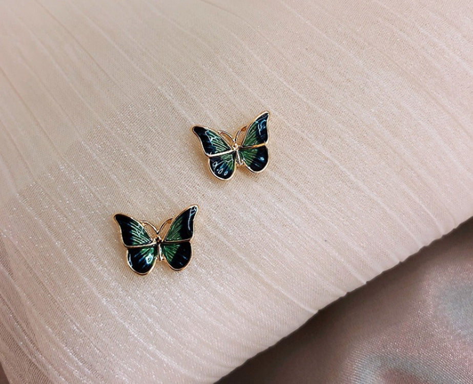 Green Butterfly Earrings