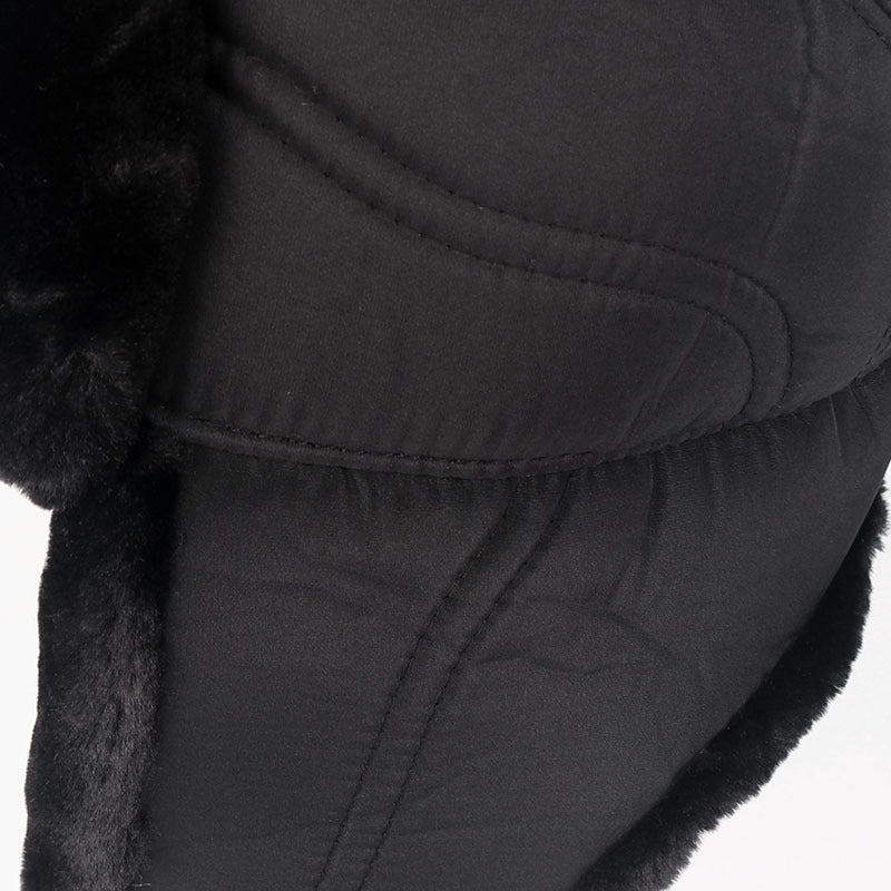 Plus Velvet Thick Warm And Windproof Lei Feng Hat Black Ear Protection