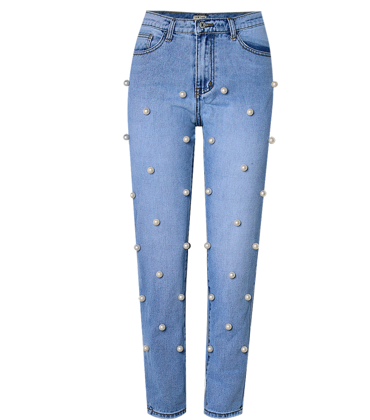 Street High Waist Loose Denim Trousers