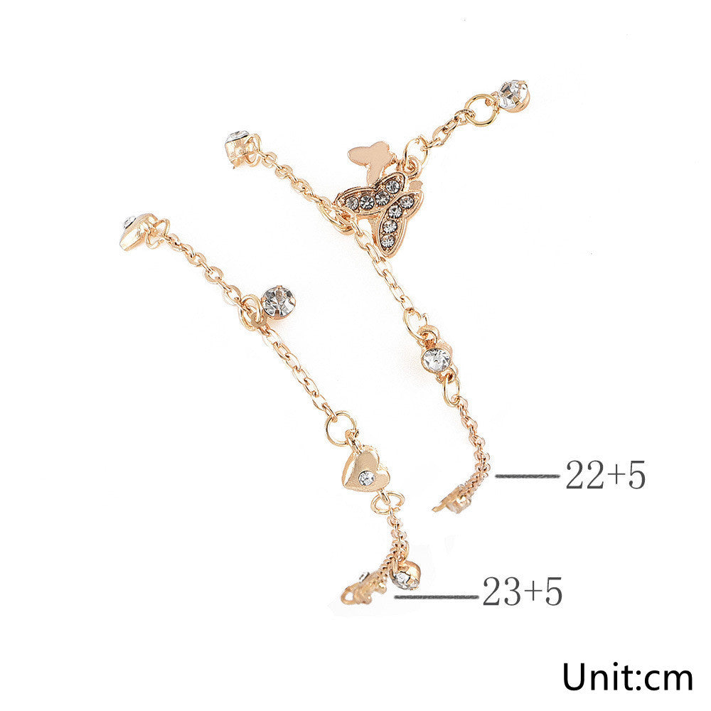 Butterfly Love Multilayer Anklet