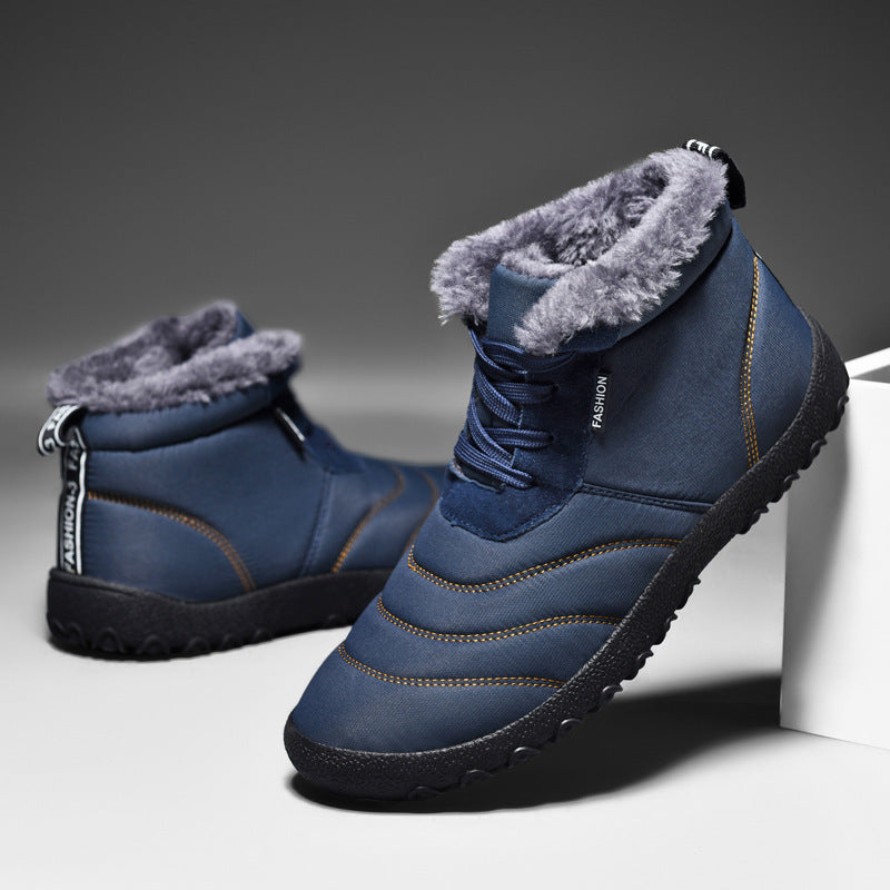 Cotton Shoes Plus Size Casual Fleece-lined Warm Flat Bottom Snow Boots