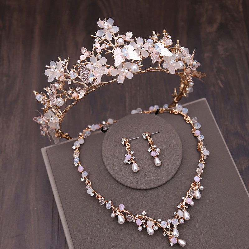 Women's Fashion Simple Wedding Crown Wedding Dress Hair Accessories Set