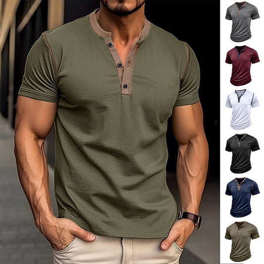 Polo Shirt Summer Button V-neck T-shirt Tops