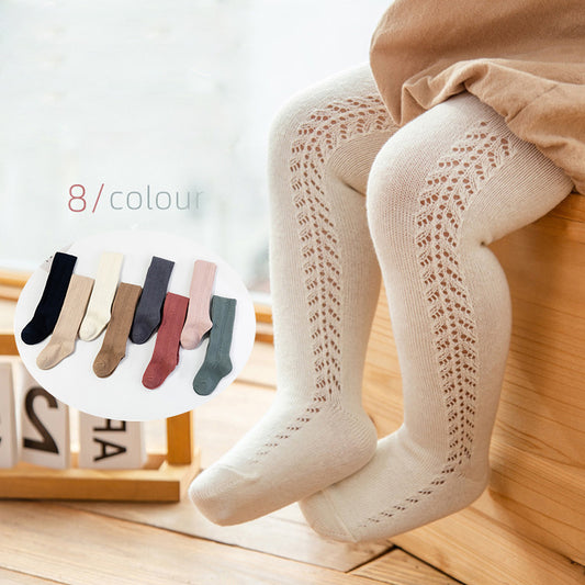 Thin Cotton Hollow Out Wheat Mesh Leggings Baby All-match Pantyhose