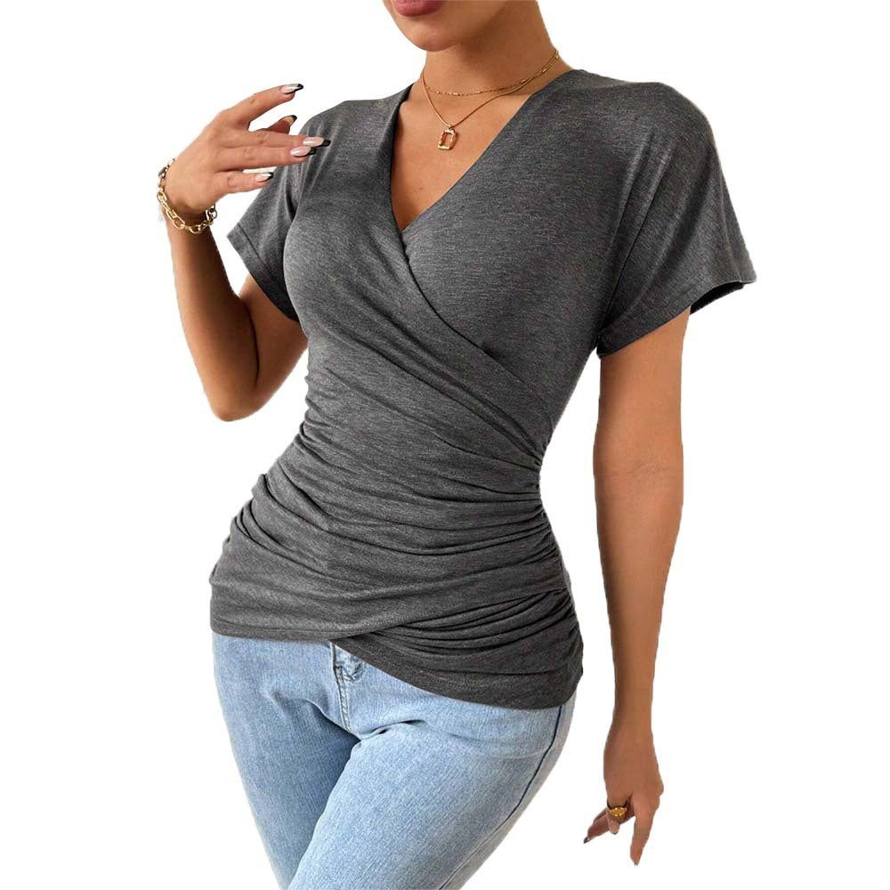 Women's Pleated Cinched Slimming Pullover