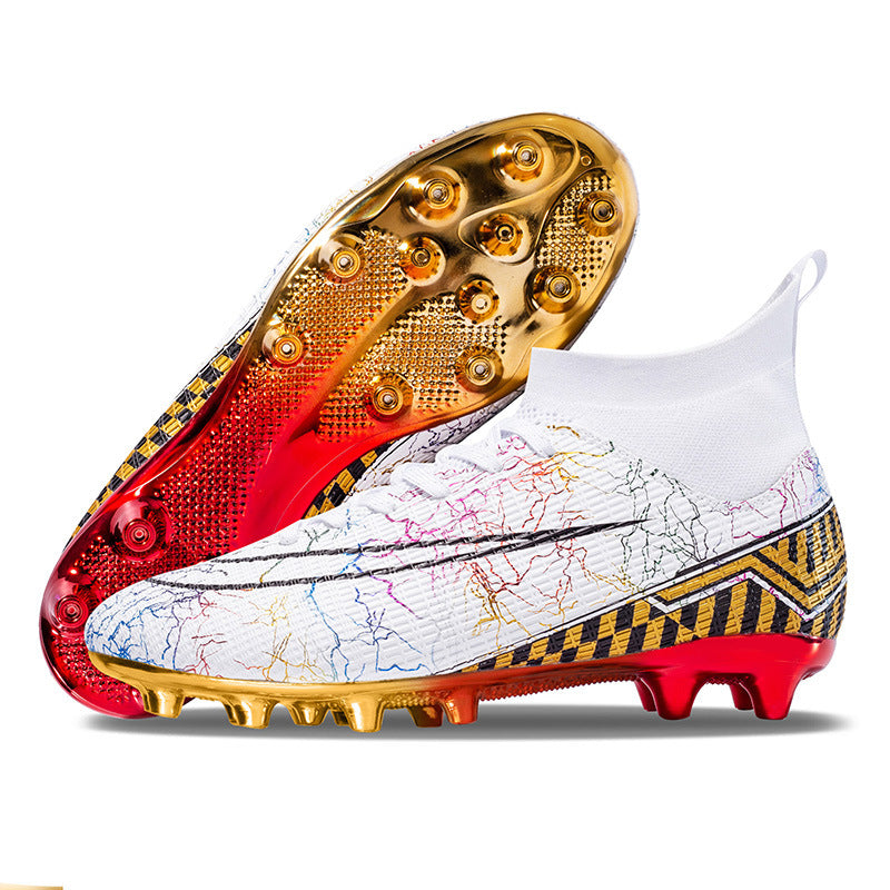 High-top Soccer Shoes Gold Plated Bottom Training Shoe