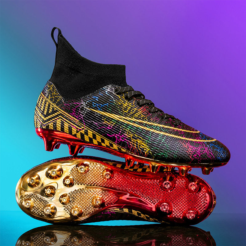 High-top Soccer Shoes Gold Plated Bottom Training Shoe