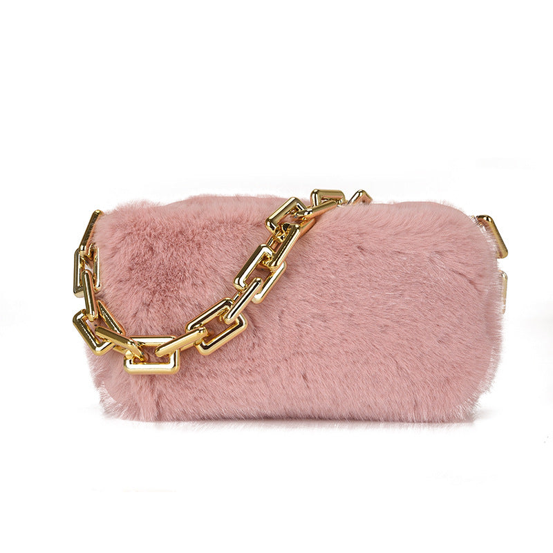 Chain Shoulder Plush Underarm Bag