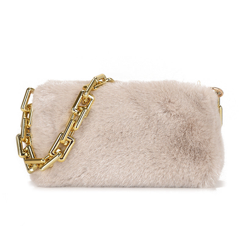 Chain Shoulder Plush Underarm Bag