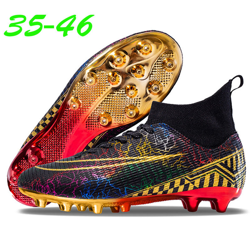 High-top Soccer Shoes Gold Plated Bottom Training Shoe