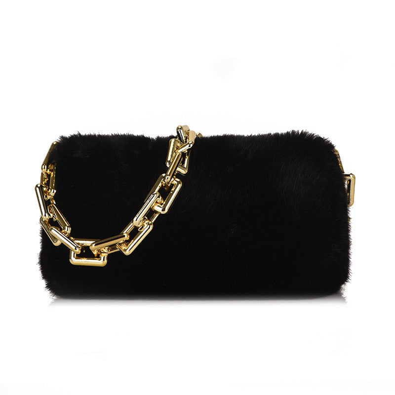 Chain Shoulder Plush Underarm Bag