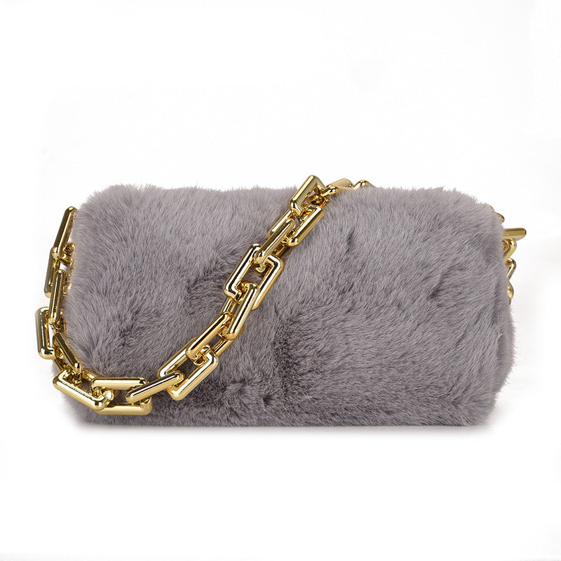 Chain Shoulder Plush Underarm Bag